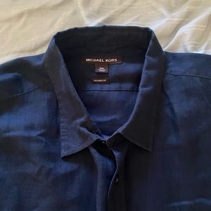 Michael Kors blue linen button down